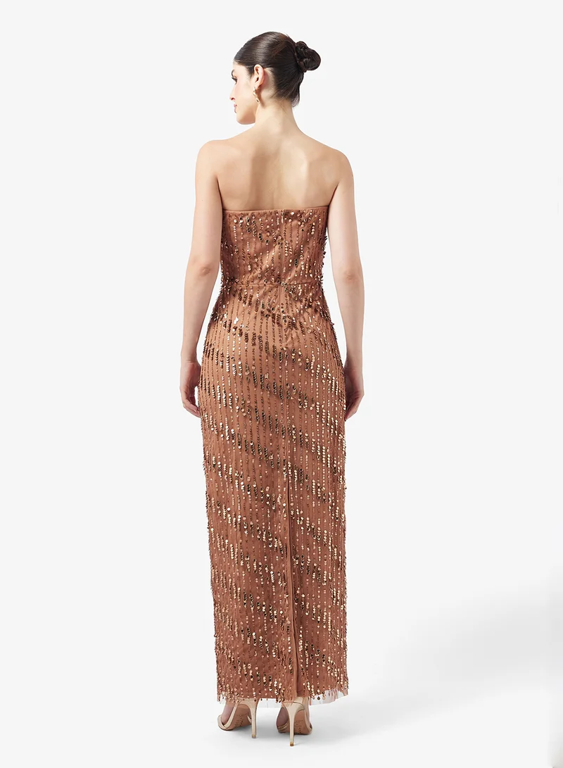 ليتل مسترس فستان ماكسي مزين بالترتر